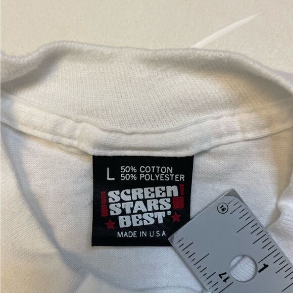 VINTAGE Carnival Miami 8k Run Graphic T-shirt Men Large USA 90s Single Stitch - Picture 6 of 7